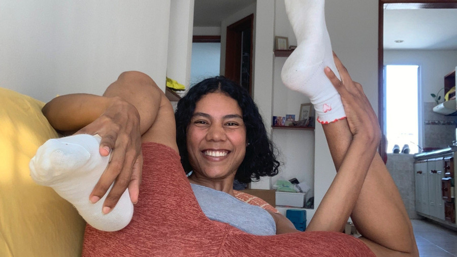 Beine hoch und Beine breit