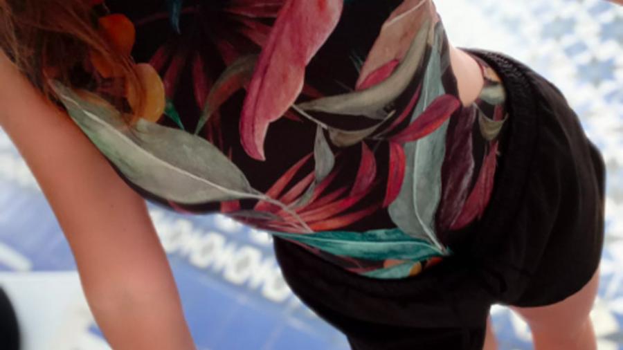 Retro-Druck-Bodyanzug