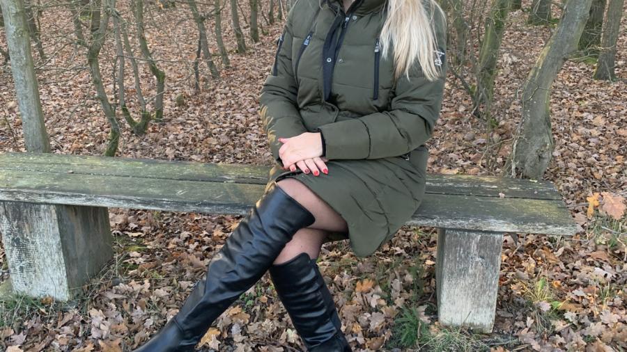 Long coat in the forest